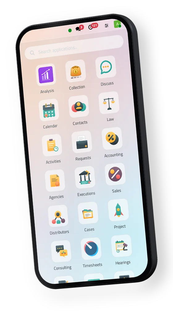 The apps screen of jaah law on a phone