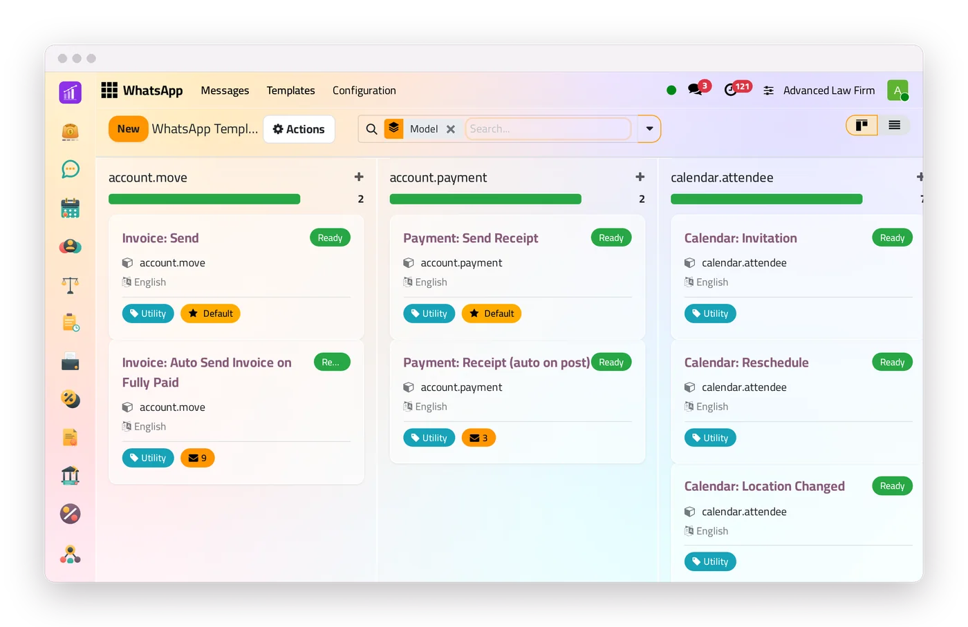 The WhatsApp app of jaah law on a computer