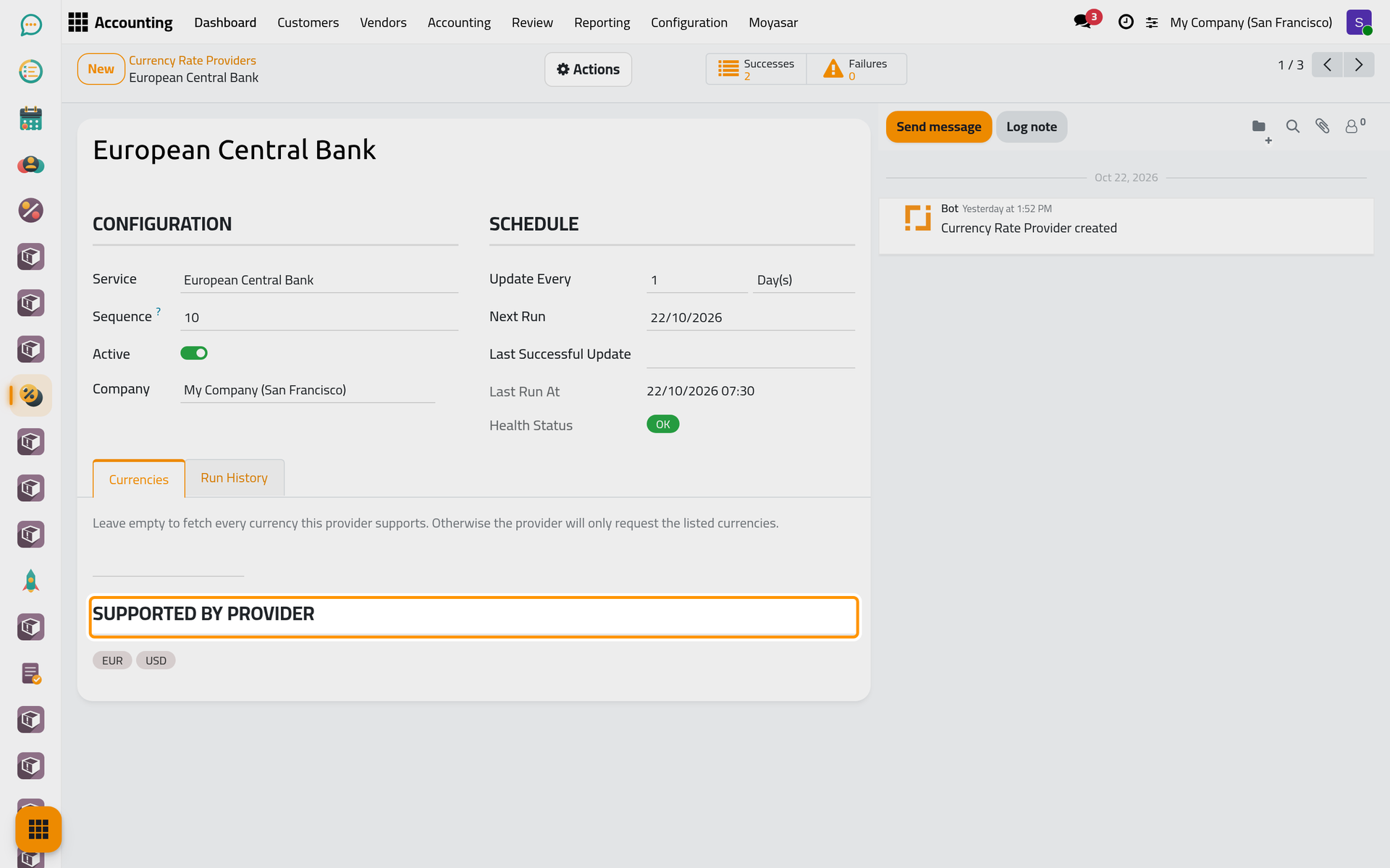 The currencies the provider can give among the active ones, and the box that limits it to some of them.