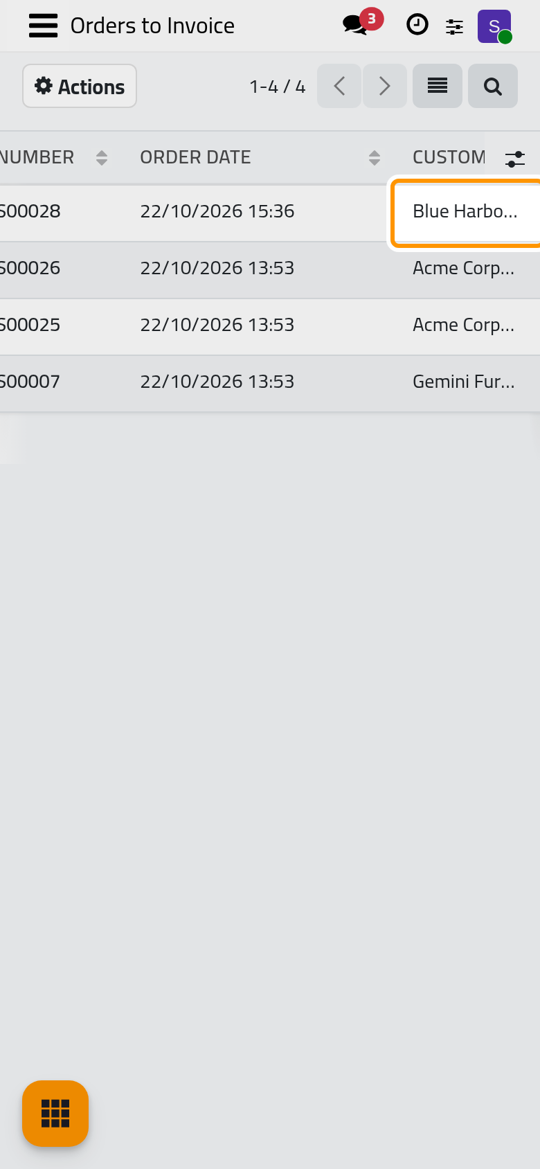The confirmed orders that still have something to invoice.