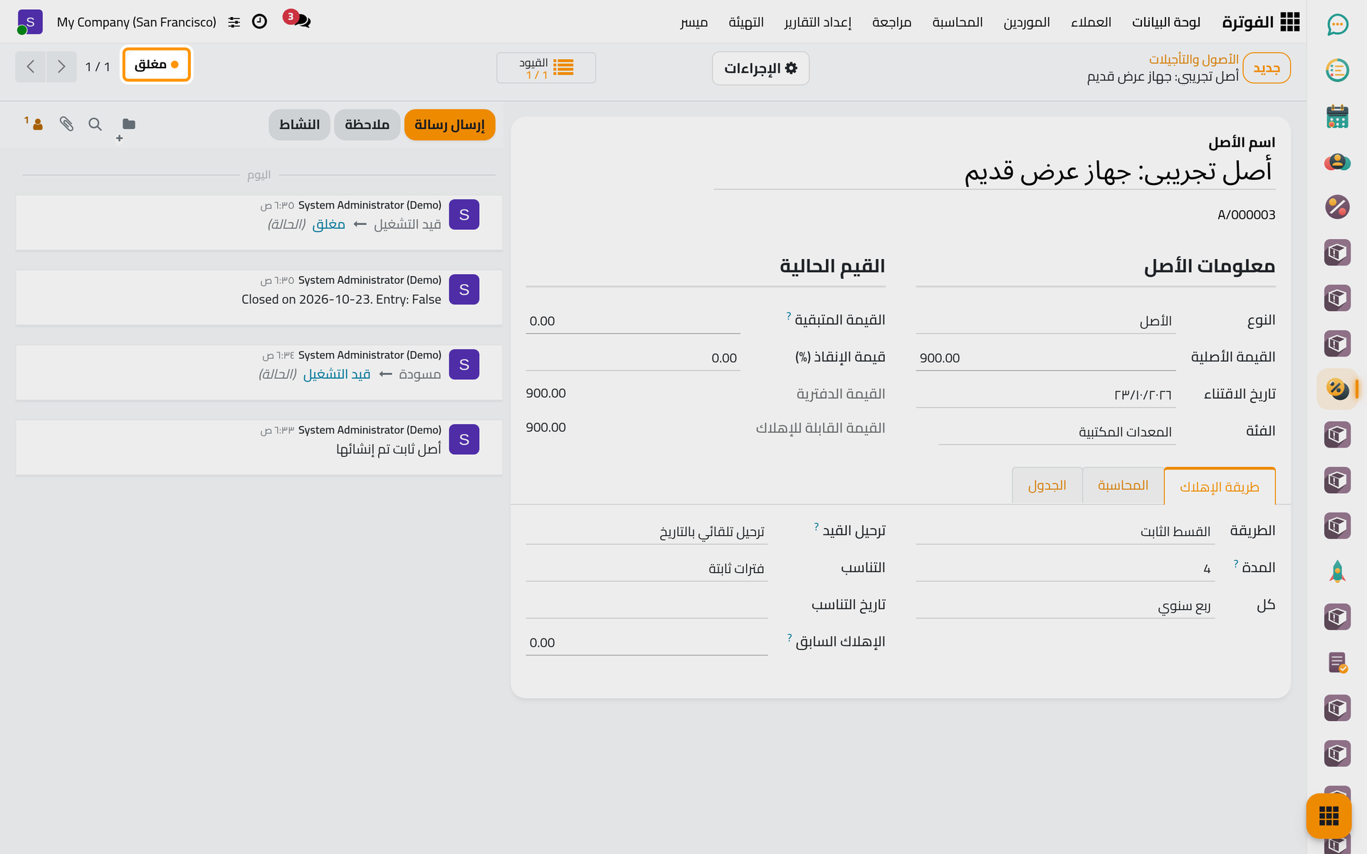 أغلق الأصل؛ ولا يهلك منه شيء بعد ذلك.