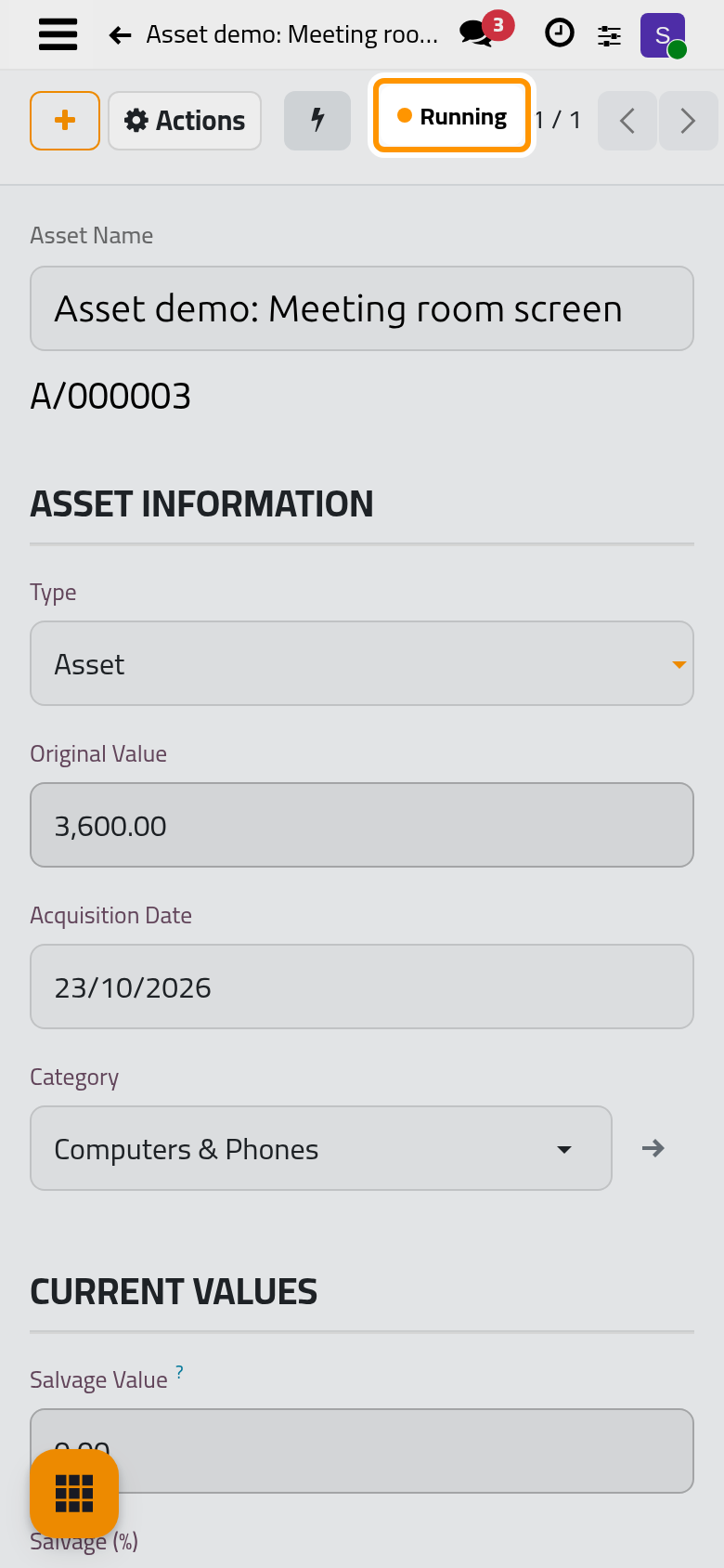 Confirmed, the asset is running and its schedule is written.