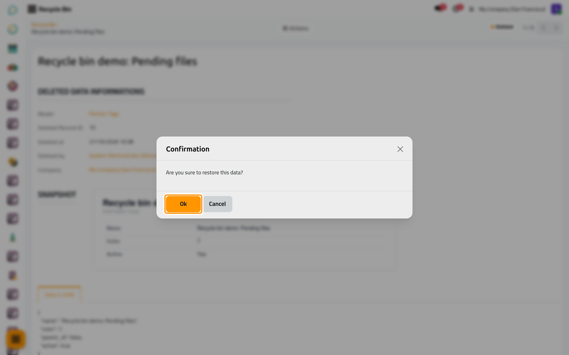 The question asked before the record is created again.