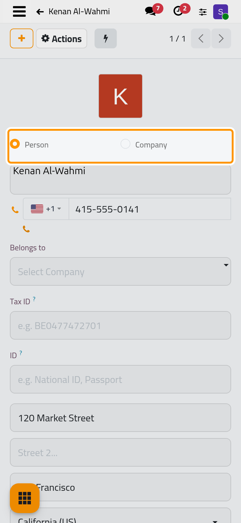 Kenan Al-Wahmi is a Person; Belongs to is empty, so he belongs to no company.