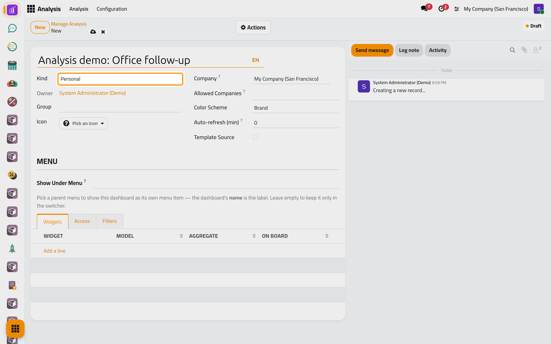 A new dashboard is Personal, so only you and the managers see it.