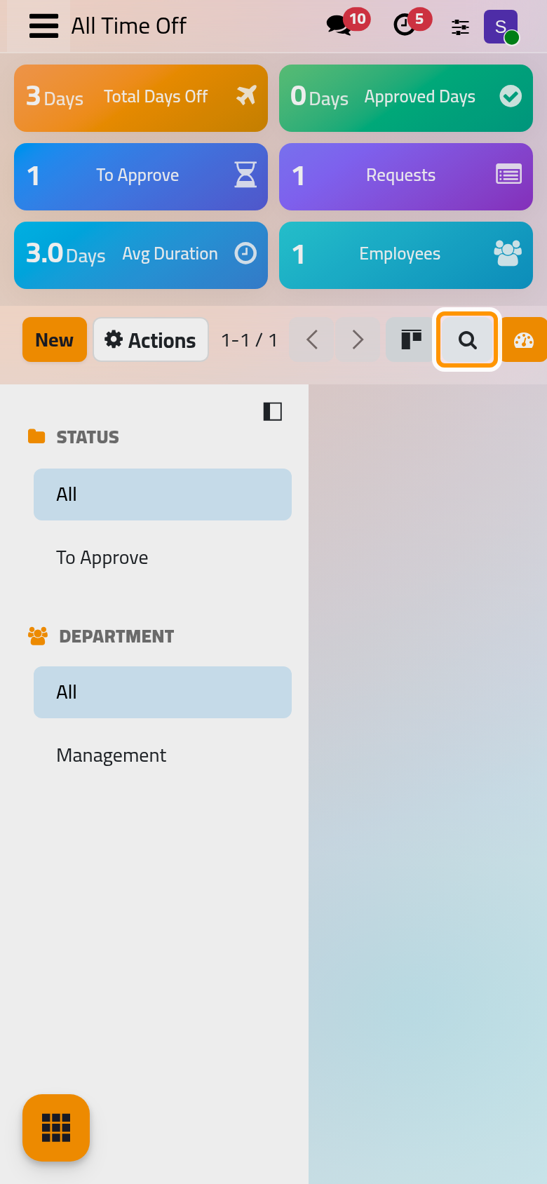 Management opens on the requests waiting for you.