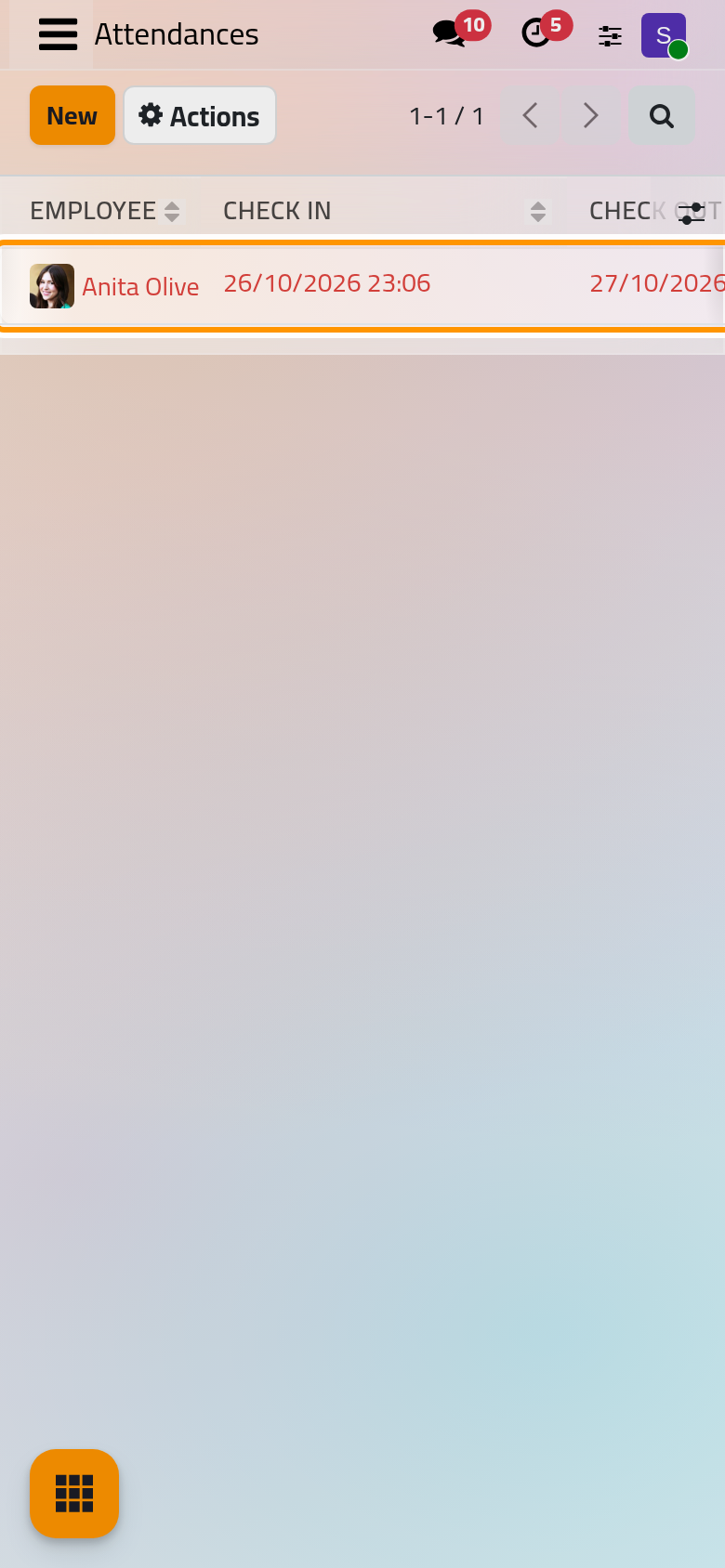 The filter Errors keeps an attendance of 23 hours, shown in red.
