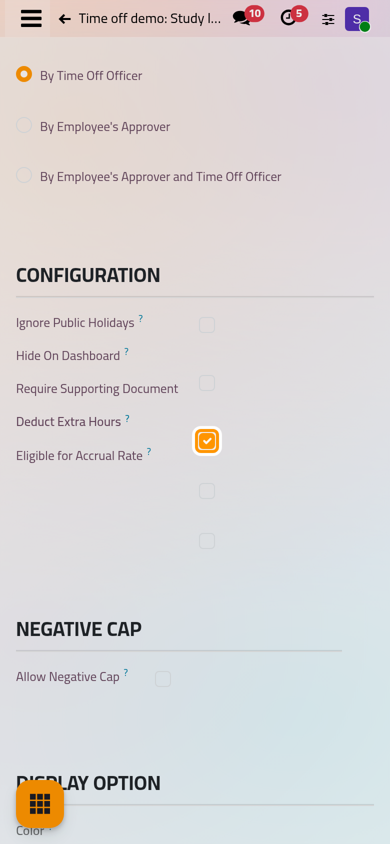 The Configuration group of the type, with Require Supporting Document ticked.