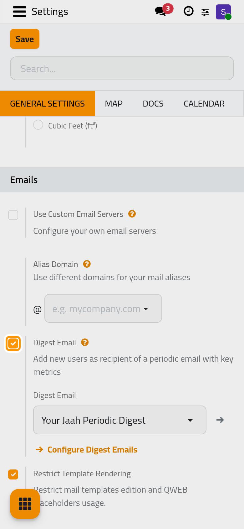 The Emails box.