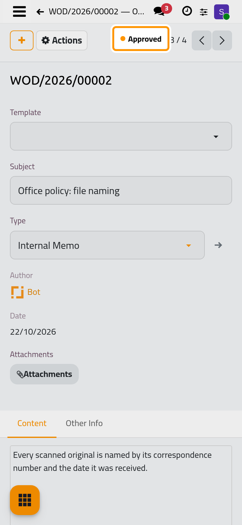The document is approved and the approvers' to-do is closed.